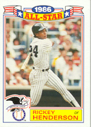 1987 Topps Glossy All-Stars Baseball Cards     018      Rickey Henderson